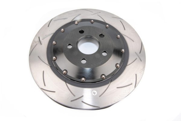 DBA 04-07 STi 2017 BRZ w Perf. Pkg. 10 Hole Front Slotted 5000 Series 2 PC Rotor Assembled w Blk Hat Hot on Sale - Image 3