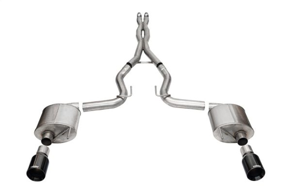 Corsa 2024 rd Mustang GT- Sport Cat-Back Ex.Sys 3.0in Dual Rear Exit w 4.5in Blk PVD StraightCut Tip Online