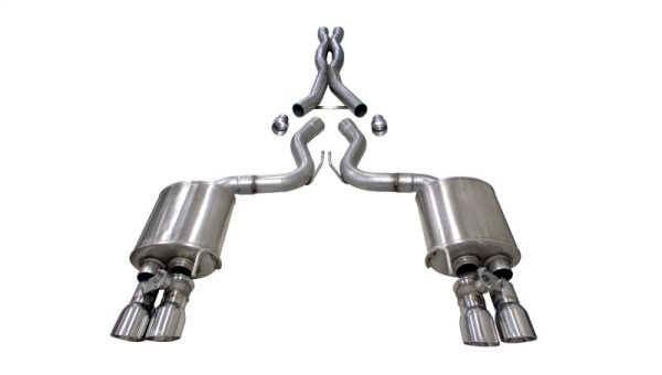 Corsa 2018-2023 Ford Mustang GT Fastback 5.0L 3in Cat-Back System Dual Rear Exit w  4in PolishedTips Hot on Sale