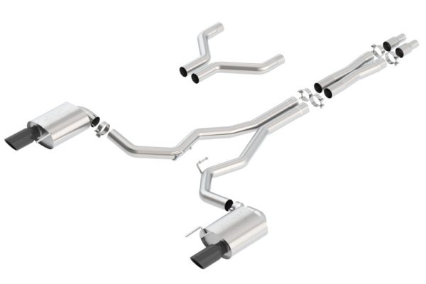 Borla Atak Cat-Back 15-17 Ford Mustang GT 5.0L V8 MT AT 3in pipe 4in Black Chrome Tips For Sale
