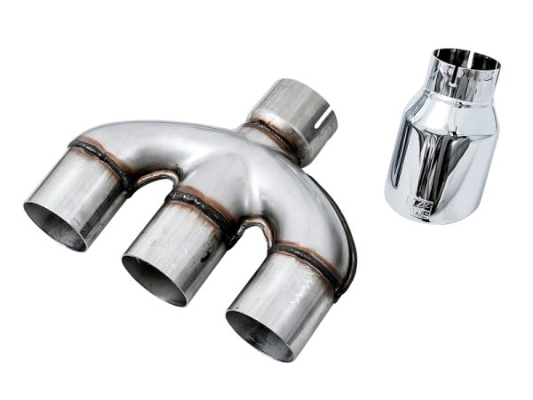 AWE Tuning 17-20 Honda Civic Si 1.5L Turbo Dual-to-Triple Tip Conversion Kit - Chrome Silver Tip Discount